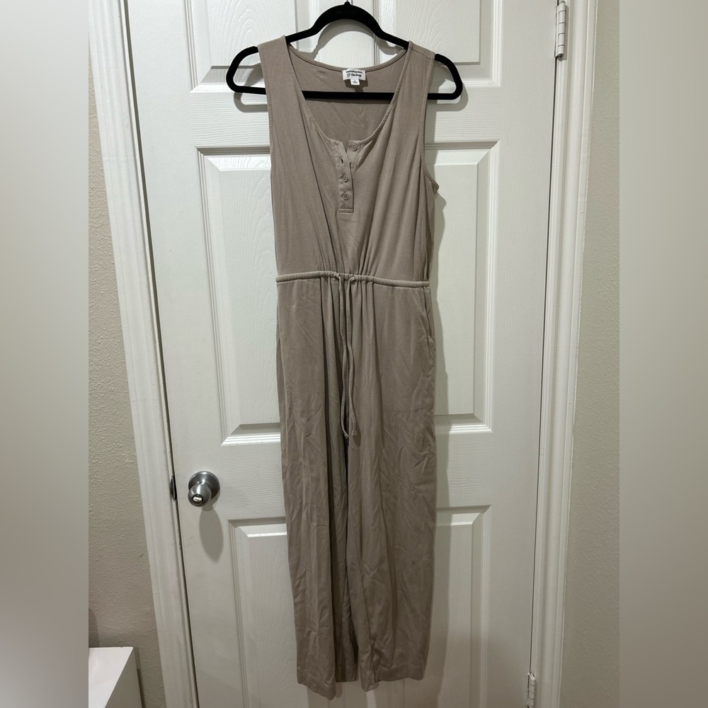 Lauren Kay Sims x The Drop Beige Sleeveless Jumpsuit